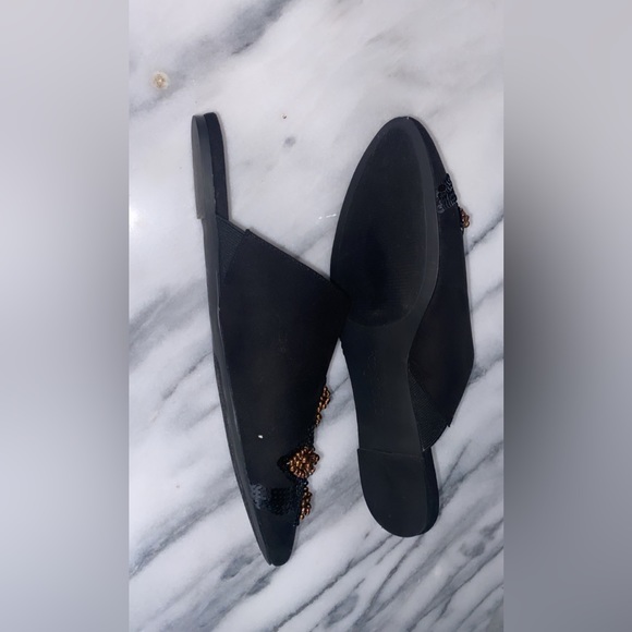 Charles David Embellished Beaded Sequin Slip On Mules Shoes - Picture 2 of 3